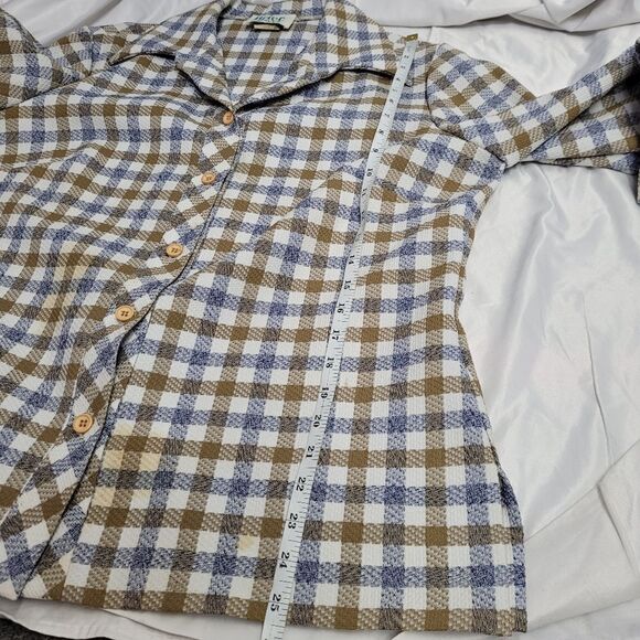 VINTAGE 70s plaid two piece shift dress and matching blazer XL - Picture 14 of 17